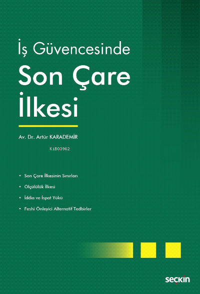 İş Güvencesinde Son Çare İlkesi - Artür Karademir | Yeni ve İkinci El 