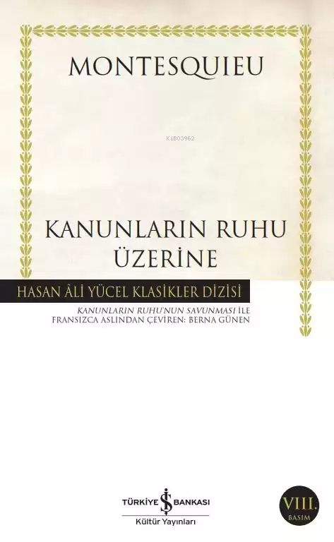 Kanunların Ruhu Üzerine (Ciltsiz) - Montesquieu | Yeni ve İkinci El Uc