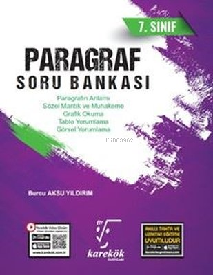 Karekök Yayınları 7. Sınıf Paragraf Soru Bankası - Burcu Aksu Yıldırım