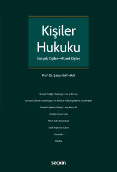 Kişiler Hukuku - Şaban Kayıhan | Yeni ve İkinci El Ucuz Kitabın Adresi