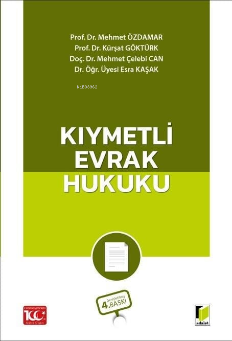 Kıymetli Evrak Hukuku - Mehmet Özdamar | Yeni ve İkinci El Ucuz Kitabı