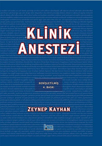 Klinik Anestezi - Zeynep Kayhan | Yeni ve İkinci El Ucuz Kitabın Adres