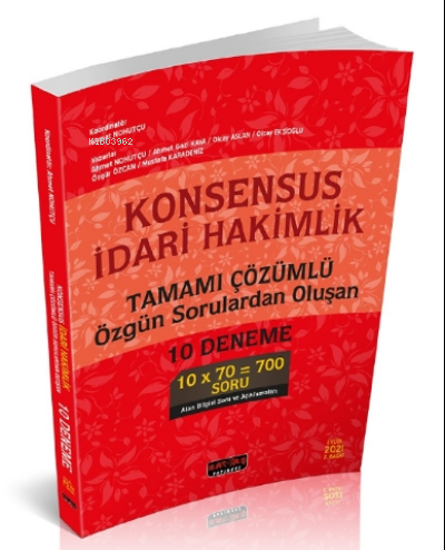 Konsesus İdari Hakimlik Tamamı Çözümlü 10 Deneme - Ahmet Nohutçu | Yen