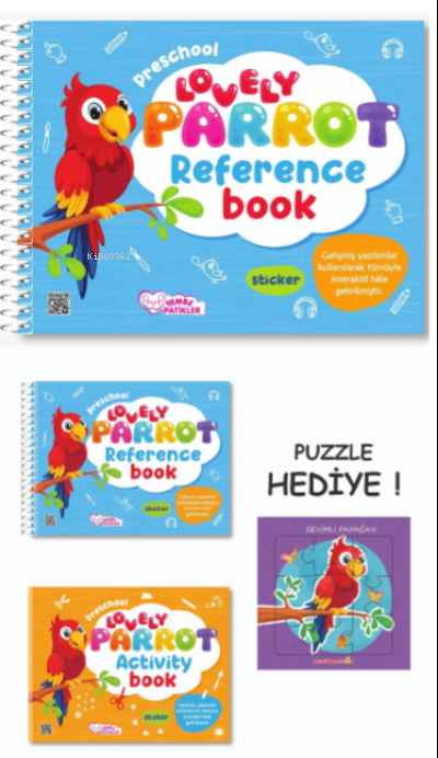 Lovely Parrot Reference Book;Activity Book (2 kitap - puzzle hediyeli)