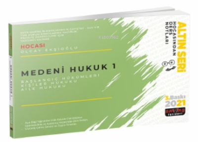 Medeni Hukuk 1 Ders Notları - Olcay Ekşioğlu | Yeni ve İkinci El Ucuz 