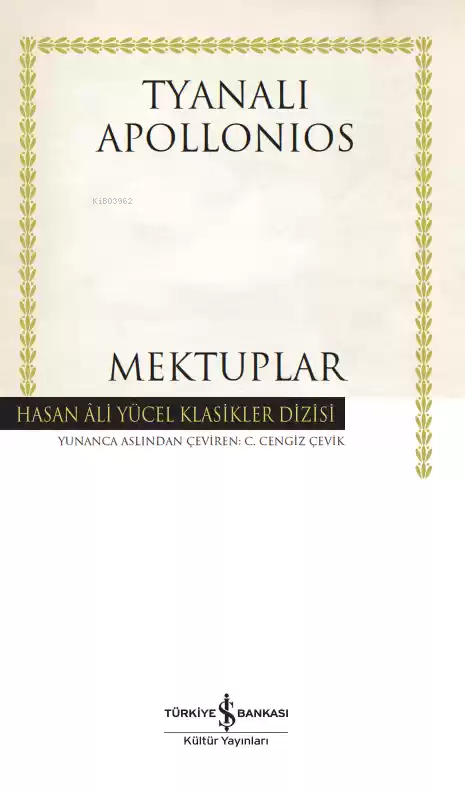 Mektuplar - Tyanali Apollonios | Yeni ve İkinci El Ucuz Kitabın Adresi