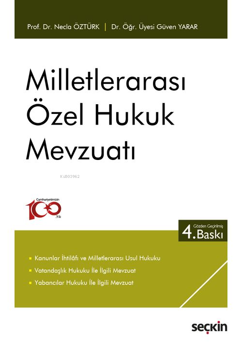 Milletlerarası Özel Hukuk Mevzuatı - Necla Öztürk | Yeni ve İkinci El 