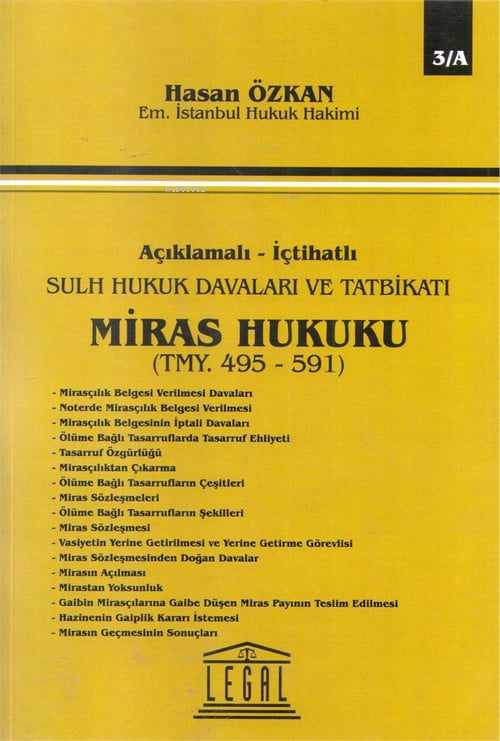 Miras Hukuku TMY. C. 1 495-591 C. 2 495-682 - Hasan Özkan | Yeni ve İk