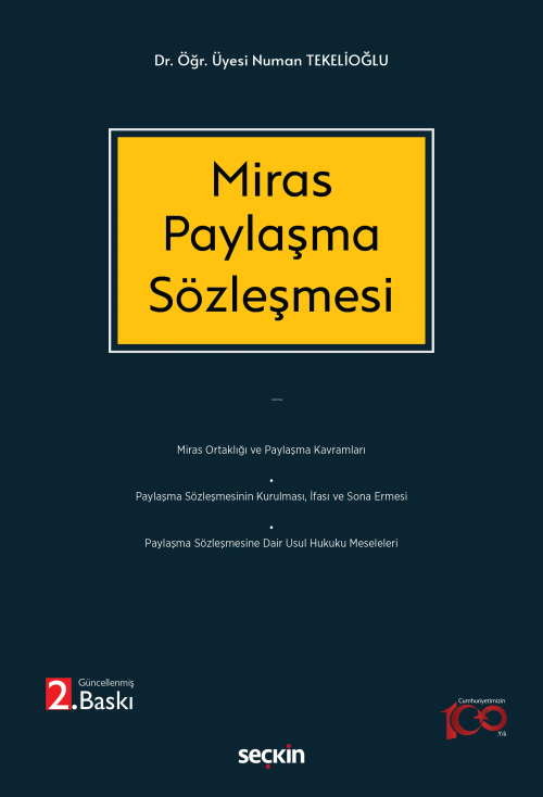 Miras Paylaşma Sözleşmesi - Numan Tekelioğlu | Yeni ve İkinci El Ucuz 