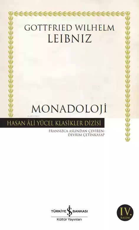 Monadoloji - Gottfried Wilhelm Leibniz | Yeni ve İkinci El Ucuz Kitabı