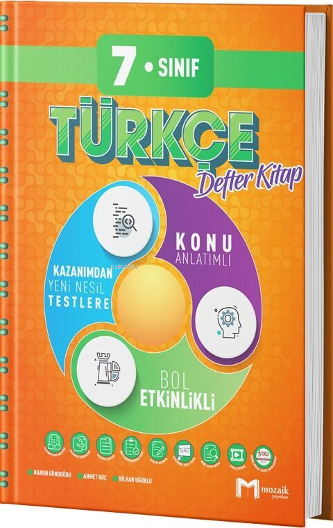 Mozaik Yayınları 7. Sınıf Türkçe Defter Kitap - Harun Gündoğdu | Yeni 