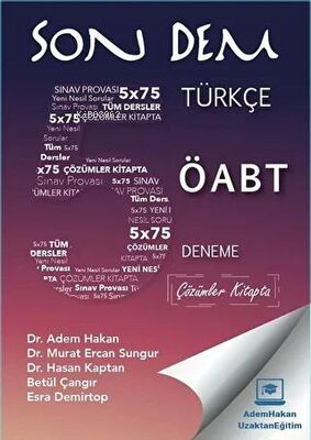 ÖABT Türkçe Öğretmenliği Son Dem 5 Deneme Çözümlü - Kolektif | Yeni ve