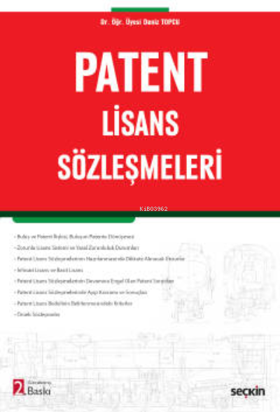 Patent Lisans Sözleşmeleri - Deniz Topçu | Yeni ve İkinci El Ucuz Kita