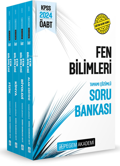 Pegem 2024 KPSS ÖABT Fen Bilimleri Tamamı Çözümlü Soru Bankası (4 Kita