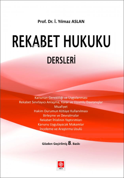 Rekabet Hukuku Dersleri - Yılmaz Aslan | Yeni ve İkinci El Ucuz Kitabı