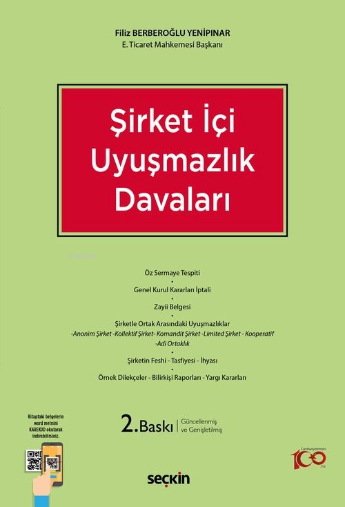 Şirket İçi Uyuşmazlık Davaları - Filiz Berberoğlu Yenipınar | Yeni ve 