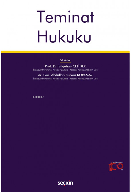 Teminat Hukuku - Bilgehan Çetiner | Yeni ve İkinci El Ucuz Kitabın Adr