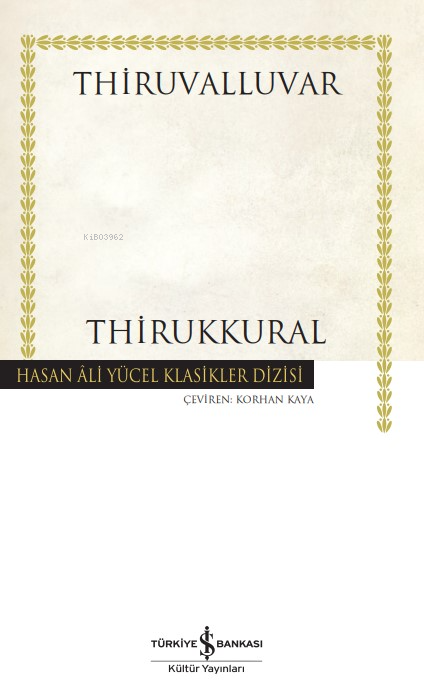 Thirukkural - Ciltli - Thiruvalluvar | Yeni ve İkinci El Ucuz Kitabın 