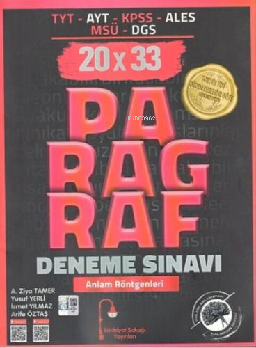 TYT AYT KPSS ALES MSÜ DGS Paragraf 20 x 33 Deneme Sınavı - A. Ziya Tam