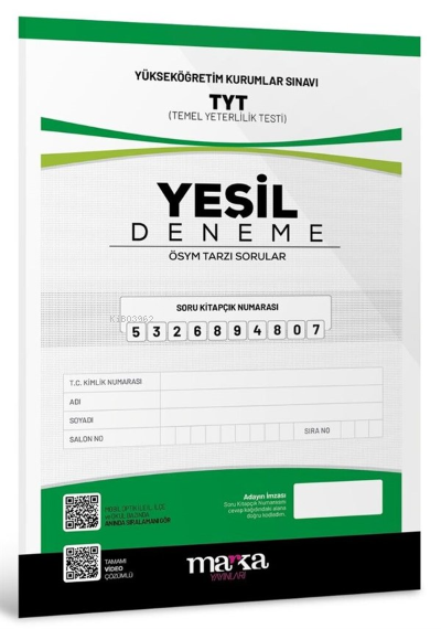 TYT Yeni Nesil Yeşil Deneme Tamamı Video Çözümlü Marka Yayınları - Kol