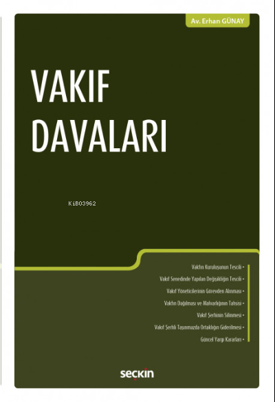 Vakıf Davaları - Erhan Günay | Yeni ve İkinci El Ucuz Kitabın Adresi