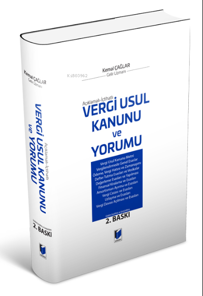 Vergi Usul Kanunu ve Yorumu (Ciltli) - Kemal Çağlar- | Yeni ve İkinci 