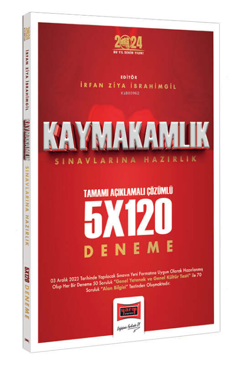 Yargı Yayınları 2024 Kaymakamlık Tamamı Açıklamalı Çözümlü 5x120 Denem