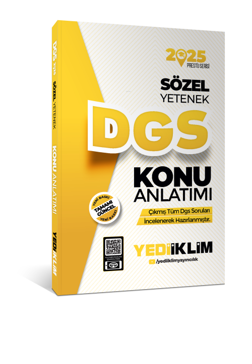 Yediiklim Yayınları 2025 DGS Sözel Yetenek Konu Anlatımı - Kolektif | 