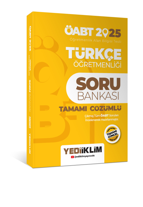 Yediiklim Yayınları 2025 ÖABT Türkçe Öğretmenliği Tamamı Çözümlü Soru 