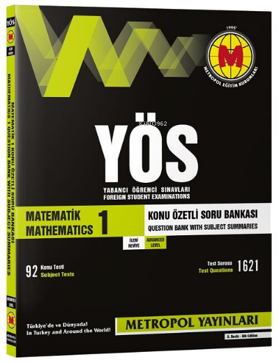 YÖS Matematik 1 İleri Seviye Konu Özetli Soru Bankası - Kolektif | Yen