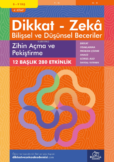 Zihin Açma ve Pekiştirme (8 - 9 Yaş 4.Kitap, 280 Etkinlik) / Dikkat - 